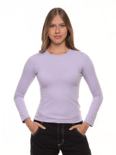 Blusa mujer slim fit luna manga larga color lila · Aritex Colombia