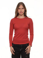 Blusa mujer slim fit luna manga larga color rojo · Aritex Colombia