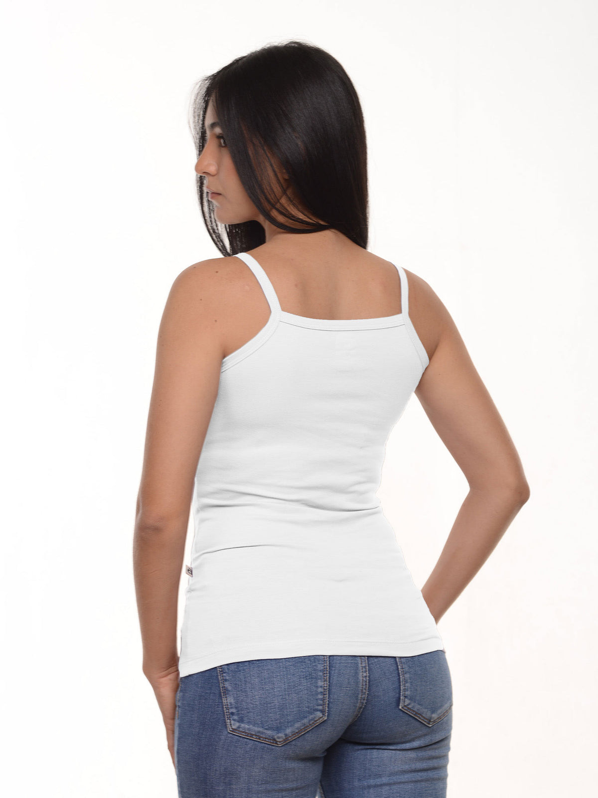 Blusa mujer slim fit tiras tali en algodón con elastano, vista 1 · Aritex Colombia