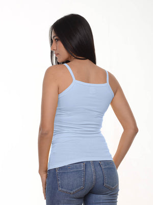 Blusa mujer slim fit tiras tali en algodón con elastano, vista 8 · Aritex Colombia