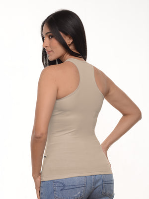 Blusa mujer sisa yoga color nude, vista 2 · Aritex Colombia