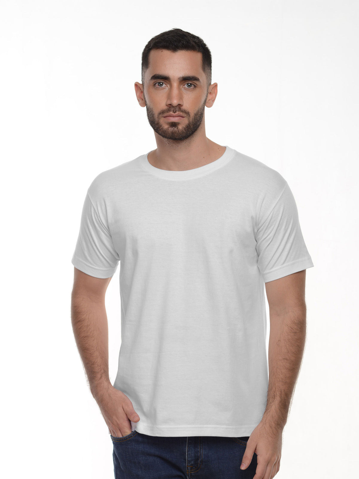 Camiseta interior cuello redondo color blanco · Aritex Colombia