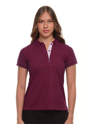 Polo mujer corte clásico rayas color burdeo imperial · Aritex Colombia