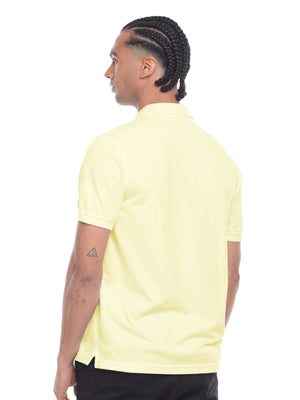 Polo hombre corte clásico rayas color amarillo mantequilla, vista 2 · Aritex Colombia