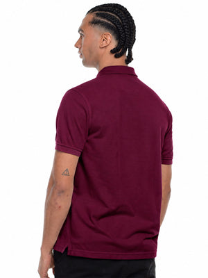 Polo hombre corte clásico rayas color burdeo imperial, vista 2 · Aritex Colombia