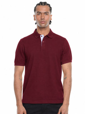 Polo hombre corte clásico rayas color vinotinto · Aritex Colombia