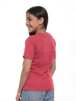 Camiseta niño básica fit natural color rosa neon, vista 2 · Aritex Colombia