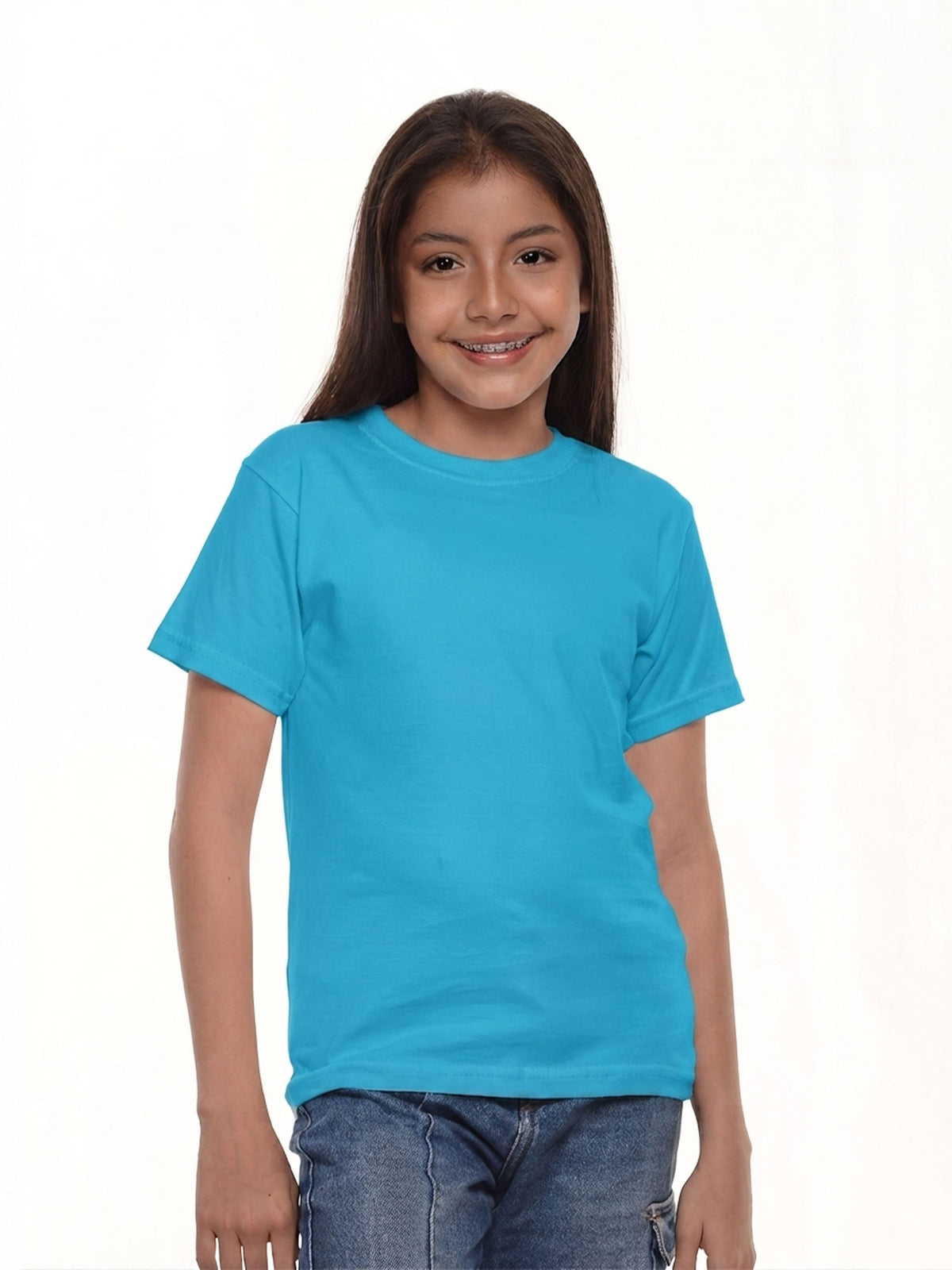 Camiseta niño básica fit natural color turqueza · Aritex Colombia
