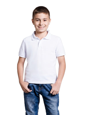 Polo niño corte clásico color blanco · Aritex Colombia