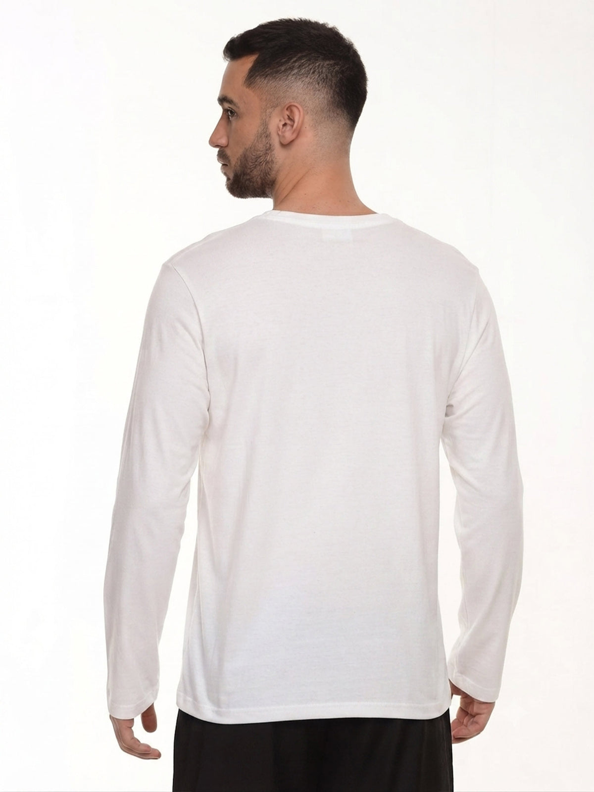 Camiseta hombre manga larga color blanco, vista 2 · Aritex Colombia