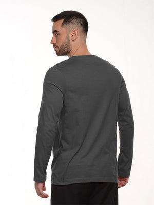 Camiseta hombre manga larga color gris, vista 2 · Aritex Colombia