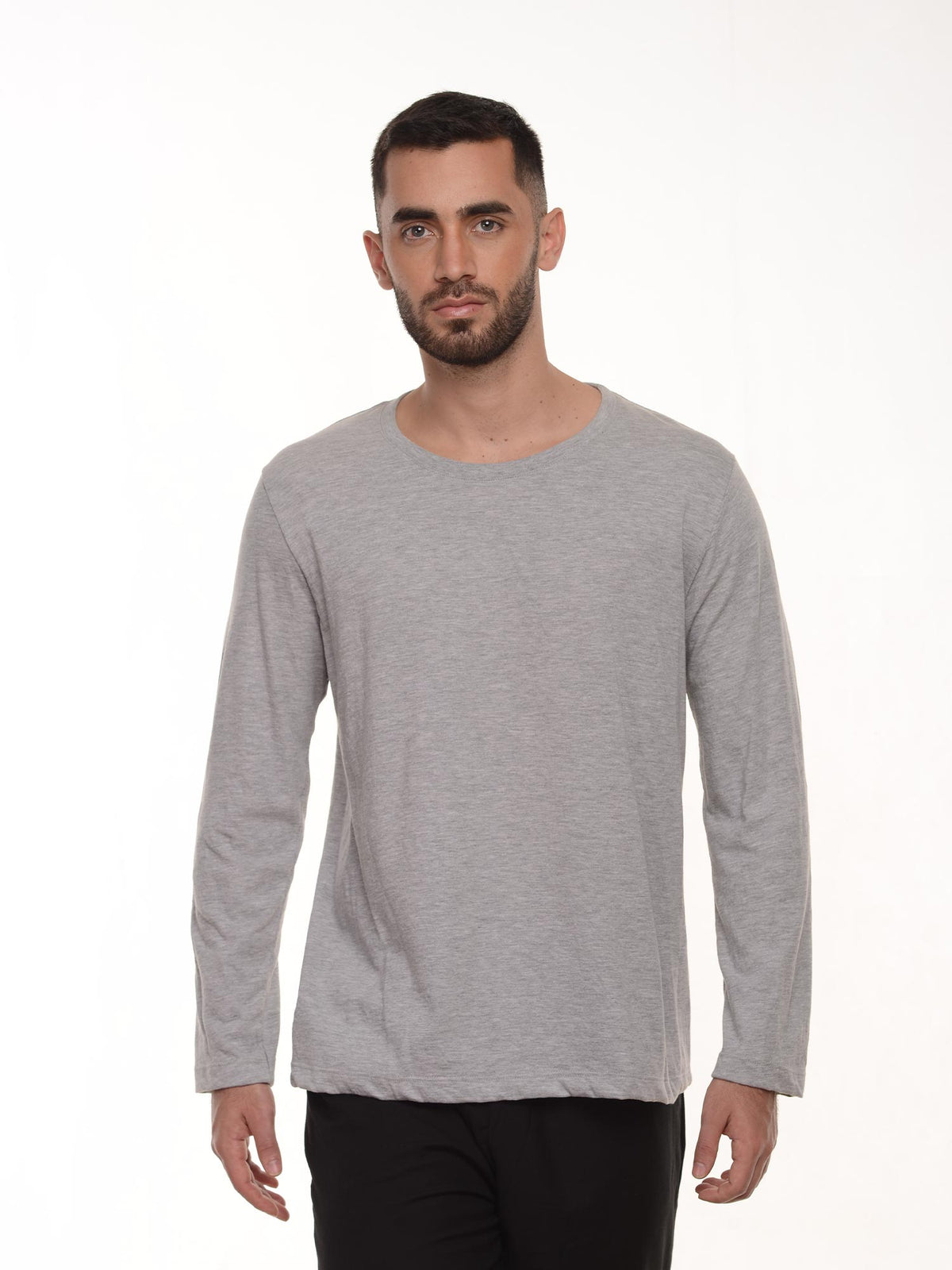 Camiseta hombre manga larga color gris jasped · Aritex Colombia
