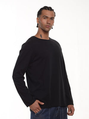 Camiseta hombre manga larga color negro, vista 2 · Aritex Colombia