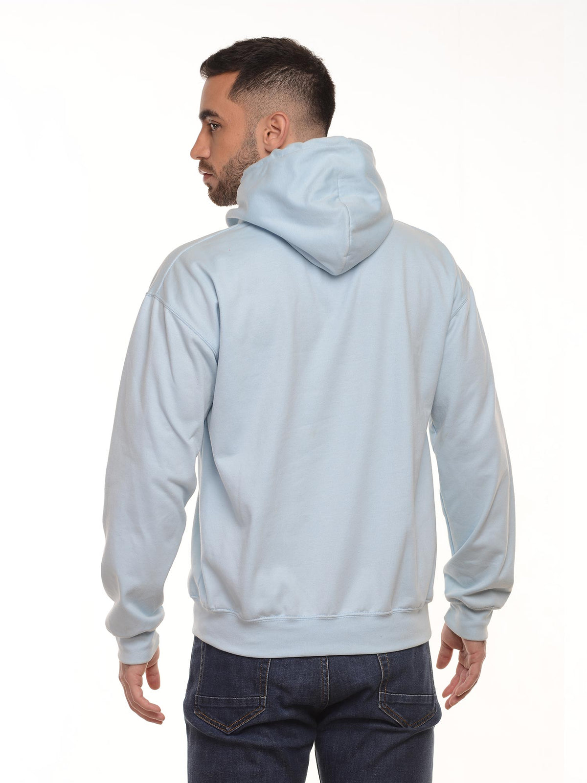 Buzo Unisex con capucha color azul cielo, vista 2 · Aritex Colombia