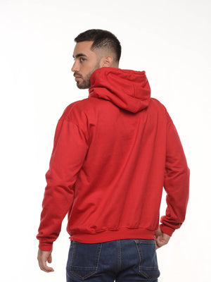 Buzo Unisex con capucha color rojo, vista 2 · Aritex Colombia