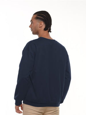 Buzo Unisex cuello redondo color azul navy, vista 2 · Aritex Colombia