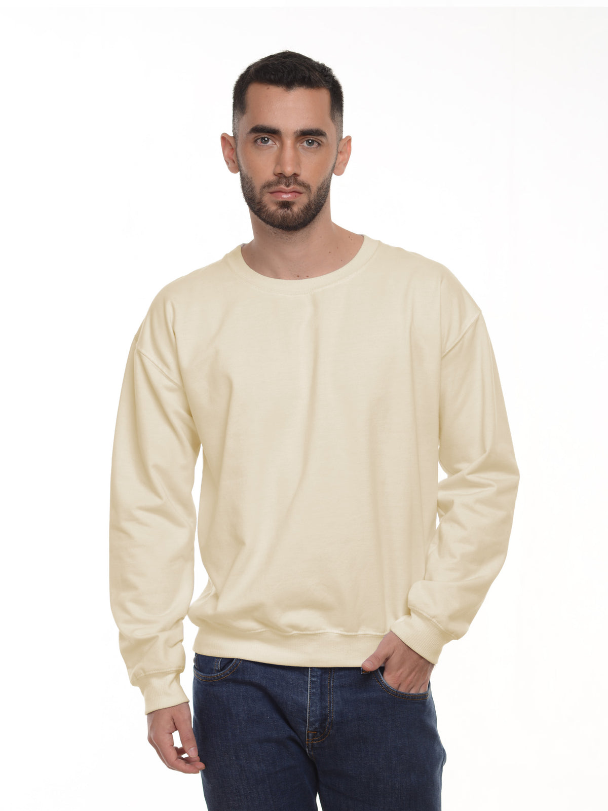 Buzo Unisex cuello redondo color vainilla · Aritex Colombia