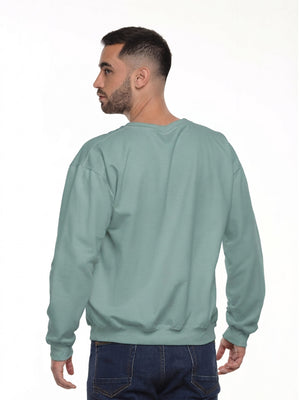 Buzo Unisex cuello redondo color verde invierno, vista 2 · Aritex Colombia