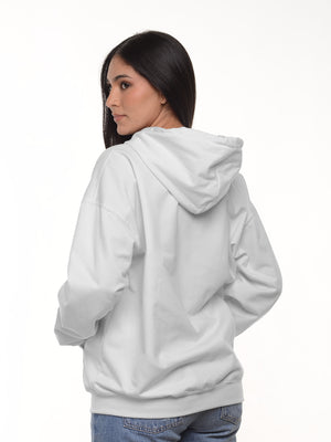 Buzo Unisex con capucha y cierre color blanco, vista 2 · Aritex Colombia