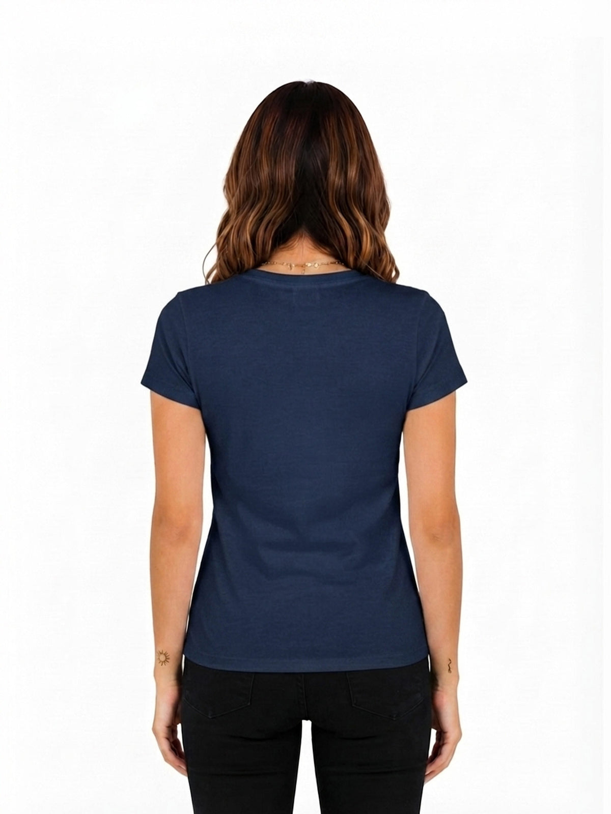 Camiseta mujer slim fit color azul navy, vista 2 · Aritex Colombia