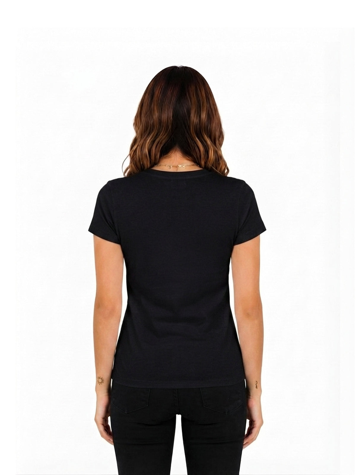 Camiseta mujer slim fit color negro, vista 2 · Aritex Colombia