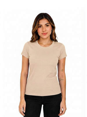 Camiseta mujer slim fit color nude · Aritex Colombia