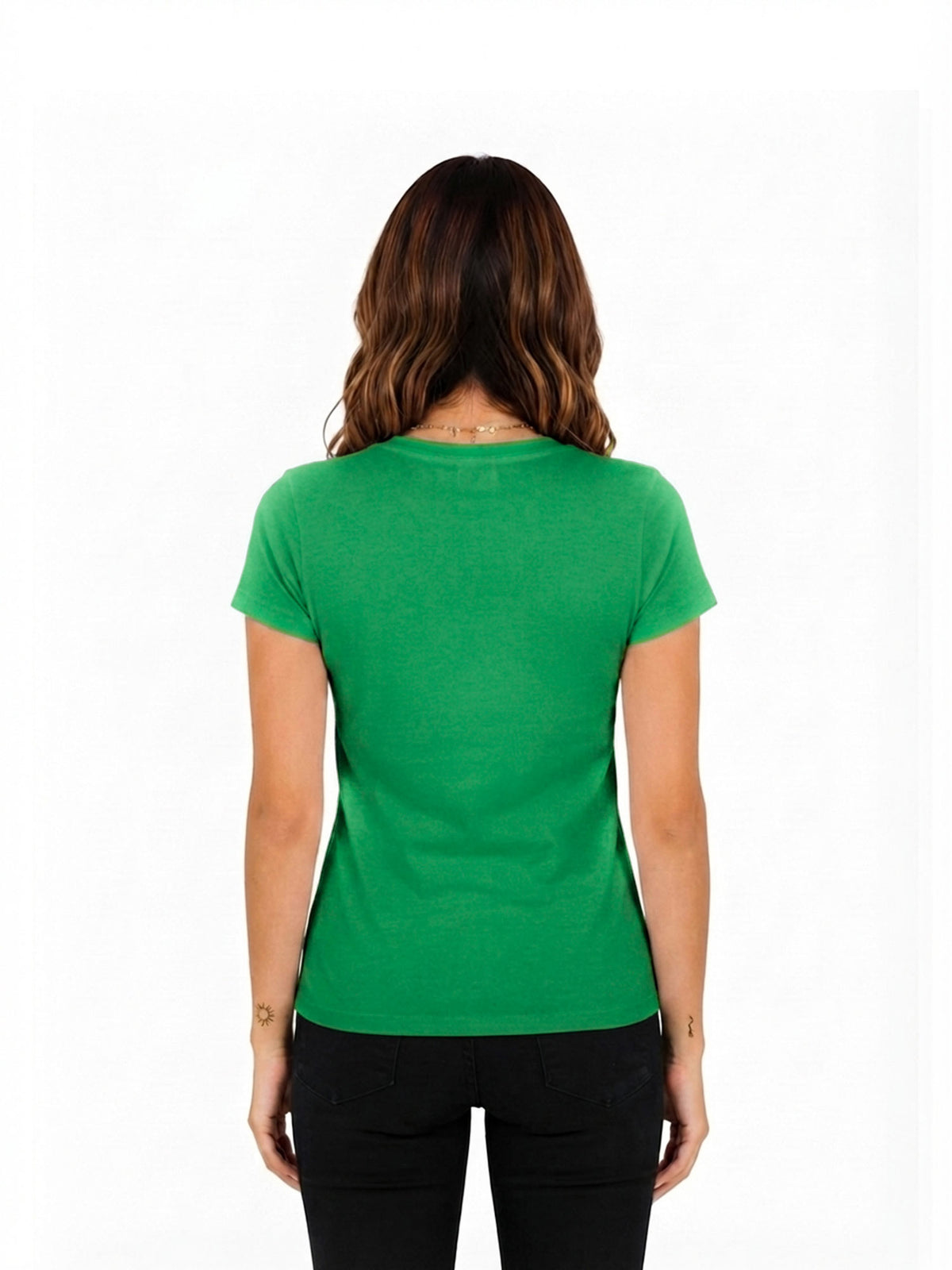 Camiseta mujer slim fit color verde cali, vista 2 · Aritex Colombia