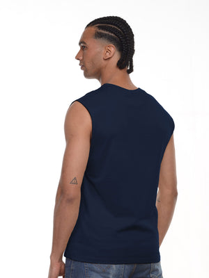 Camiseta hombre manga sisa color azul navy, vista 2 · Aritex Colombia