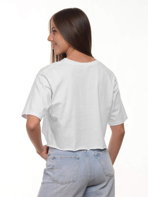 Camiseta mujer Crop oversize color blanco, vista 2 · Aritex Colombia