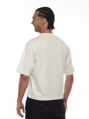 Camiseta hombre boxy fit color marfil, vista 2 · Aritex Colombia