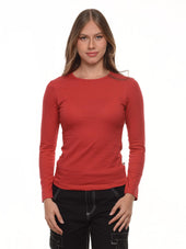 Blusa mujer slim fit luna manga larga color rojo · Aritex Colombia