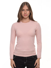 Blusa mujer slim fit luna manga larga color palo de rosa · Aritex Colombia