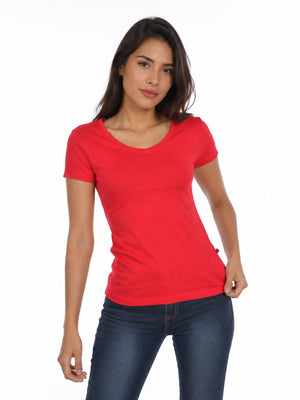 Blusa mujer slim fit sofia manga corta en algodón con elastano, vista 1 · Aritex Colombia