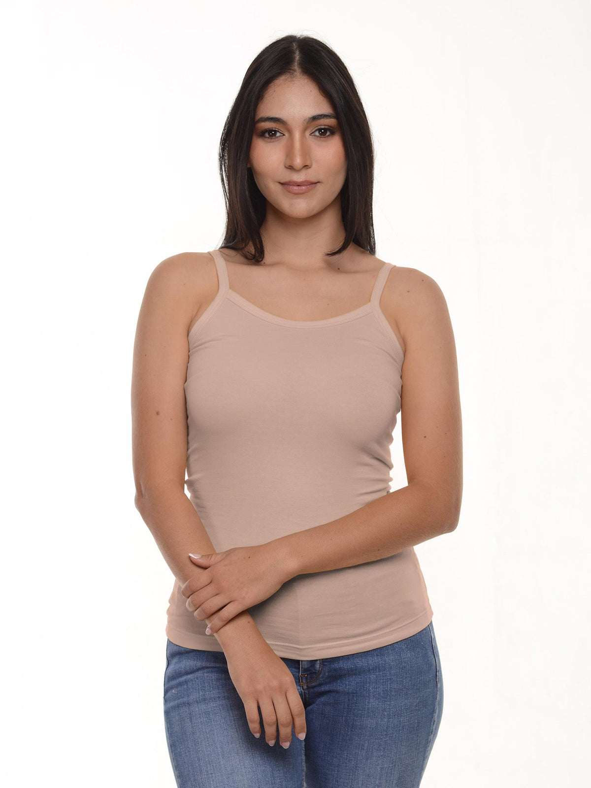Blusa mujer slim fit tiras tali color nude · Aritex Colombia