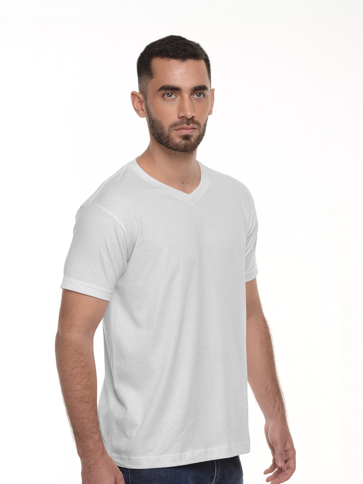 Camiseta interior cuello en V en algodón, vista 3 · Aritex Colombia