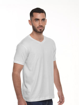 Camiseta interior cuello en V en algodón, vista 3 · Aritex Colombia