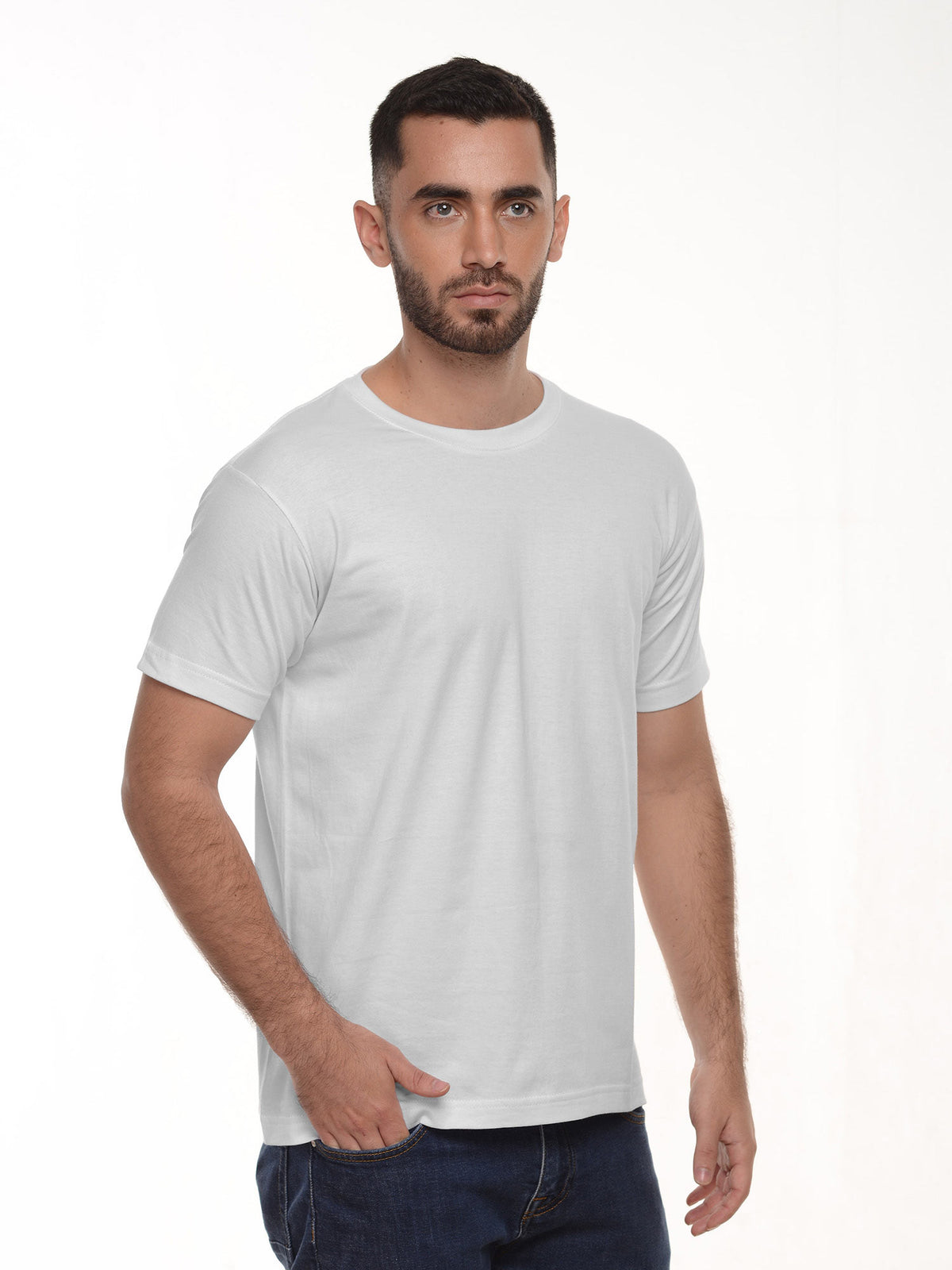 Camiseta interior cuello redondo en algodón, vista 3 · Aritex Colombia