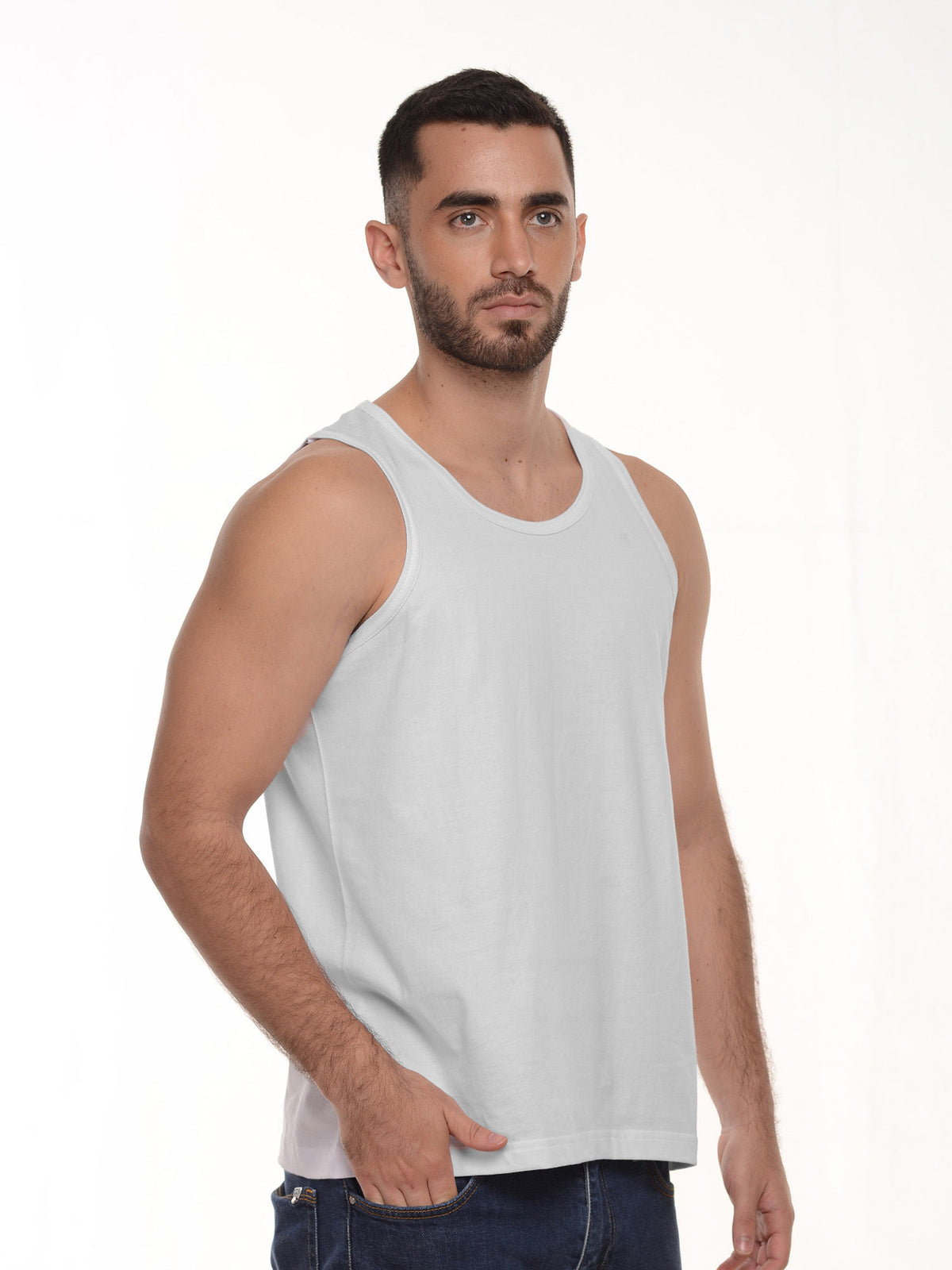 Camiseta interior esqueleto en algodón, vista 3 · Aritex Colombia