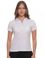 Polo mujer corte clásico rayas color blanco · Aritex Colombia