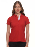 Polo mujer corte clásico rayas color rojo · Aritex Colombia