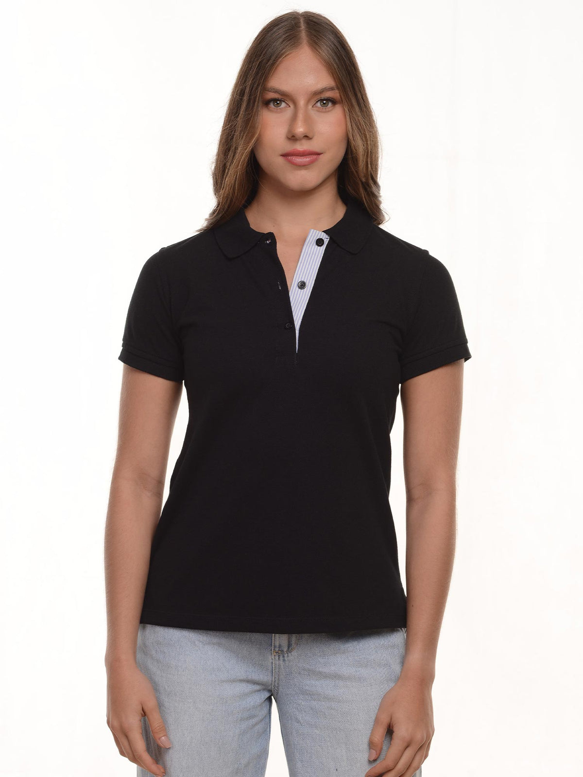 Polo mujer corte clásico rayas en algodón 215 g, vista 5 · Aritex Colombia
