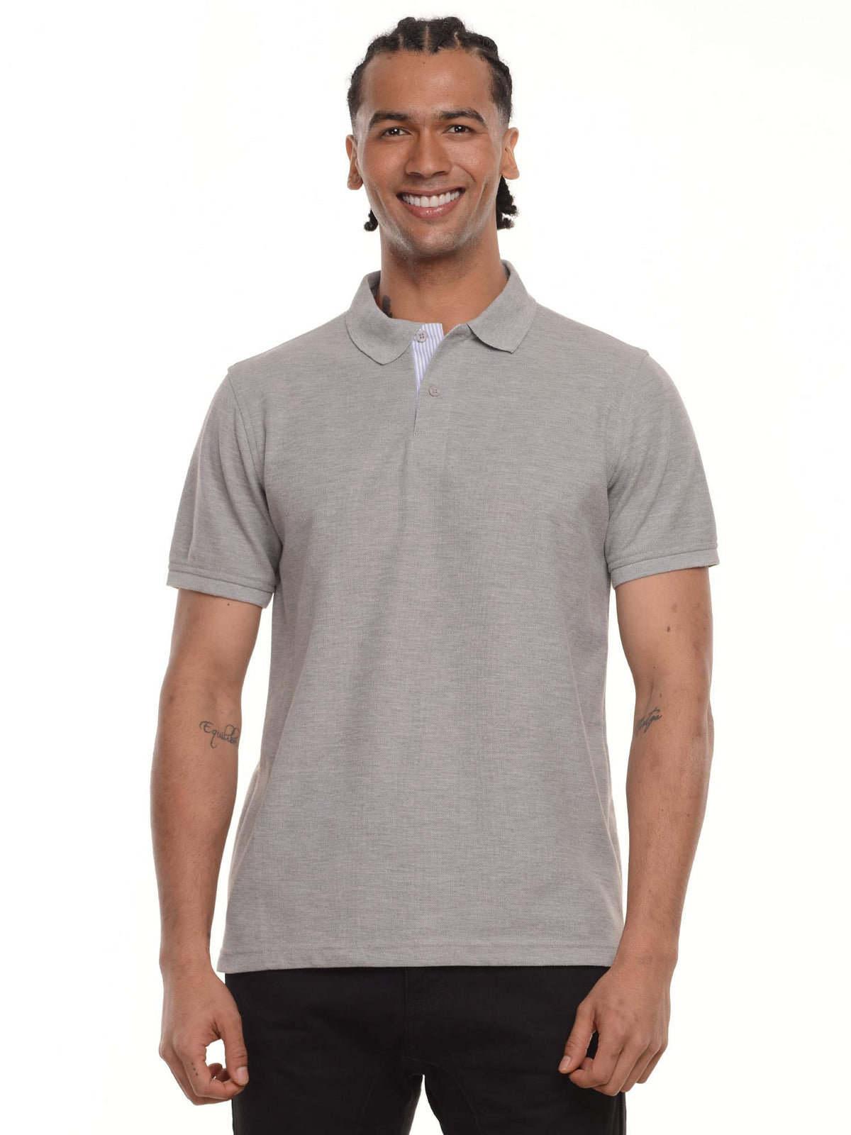 Polo hombre corte clásico rayas color gris jasped · Aritex Colombia