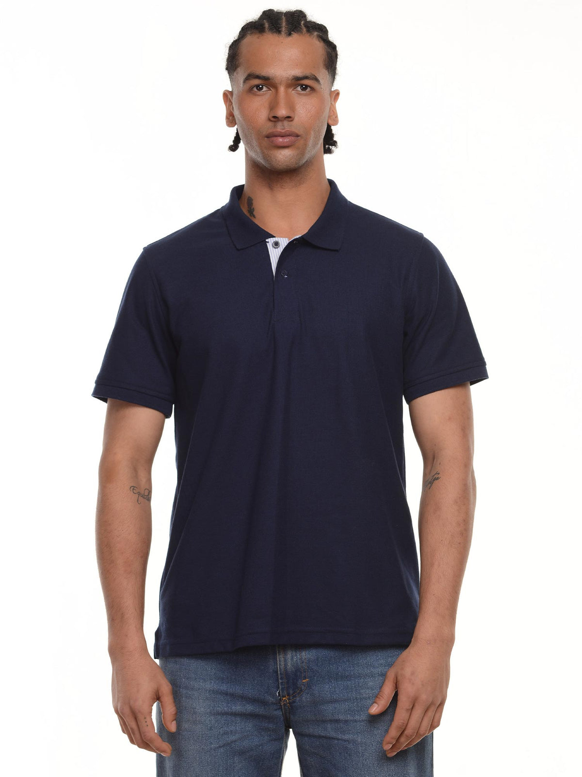 Polo hombre corte clásico rayas color azul navy · Aritex Colombia