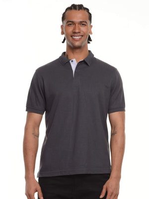 Polo hombre corte clásico rayas color gris · Aritex Colombia