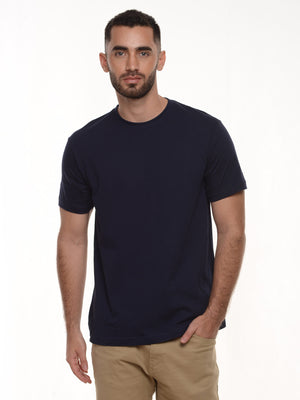 Camiseta hombre básica fit natural color azul navy · Aritex Colombia