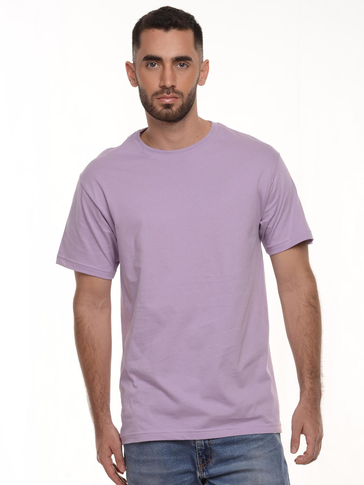 Camiseta hombre básica fit natural color lila · Aritex Colombia