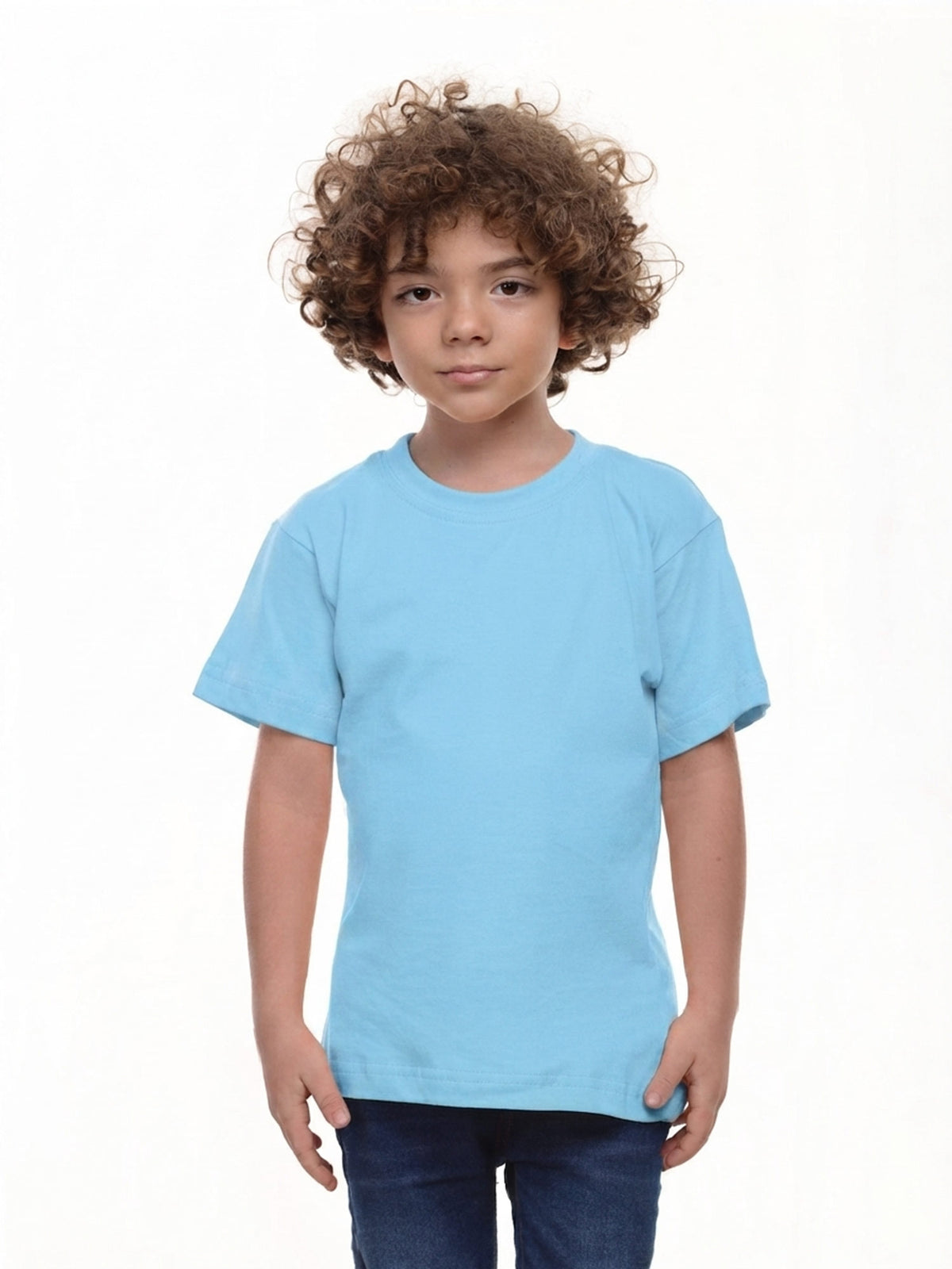 Camiseta niño básica fit natural color agua · Aritex Colombia