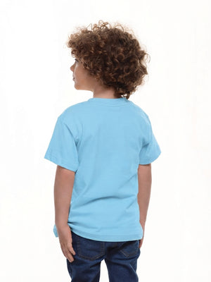 Camiseta niño básica fit natural color agua, vista 2 · Aritex Colombia