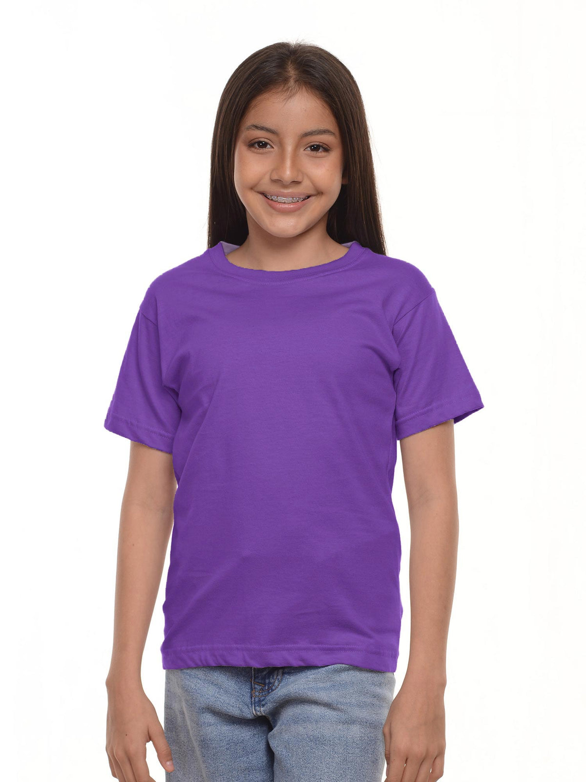 Camiseta niño básica fit natural color morado · Aritex Colombia