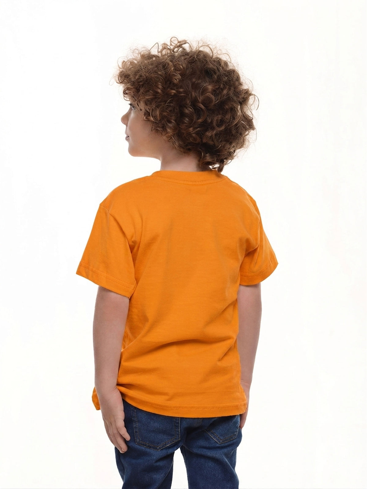 Camiseta niño básica fit natural color naranja, vista 2 · Aritex Colombia
